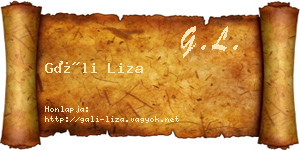 Gáli Liza névjegykártya